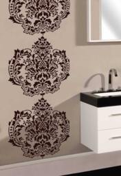Reusable Wall Stencil Damasque Sm - Easy Wall Stencils Better Than Decals - thumbnail 2