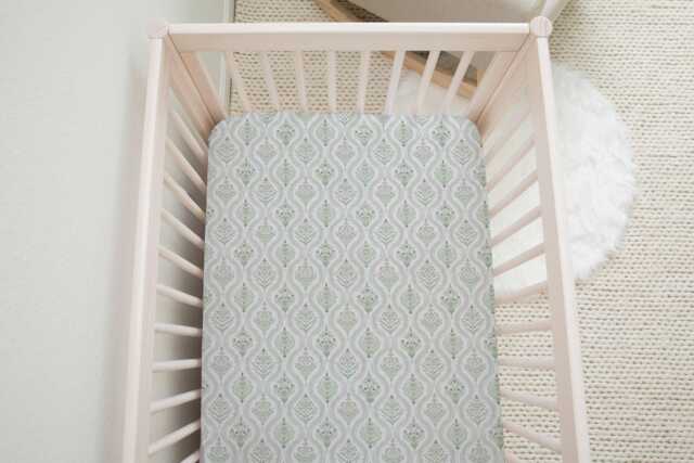 Baby Shower Gift New Mom - Monticello Green & Pink Sheet - image 1