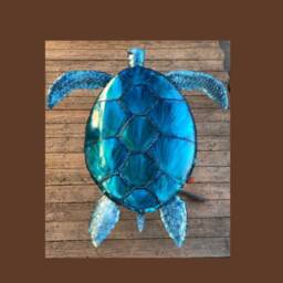 Sea Turtle Metal Sculpture Unique Home & Garden Art - thumbnail 3