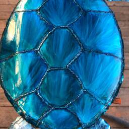 Sea Turtle Metal Sculpture Unique Home & Garden Art - thumbnail 4