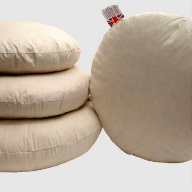 Customised Duck Feather Round Cushion Pads Insert Inners Scatters Fillers Pillow - image 1
