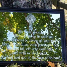 Custom Prayer Affirmation Mirror, Large Self Image, Engraved Etched Bar Mirror 16x20 - thumbnail 2