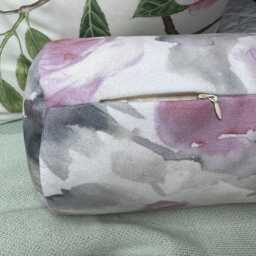 "Pink Grey Floral Design Bolster Cushion - Country Side Home Decor Accent Scatter Bed 16"" X 6" - thumbnail 4