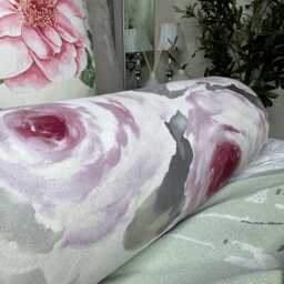 "Pink Grey Floral Design Bolster Cushion - Country Side Home Decor Accent Scatter Bed 16"" X 6" - thumbnail 2