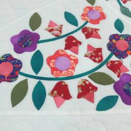 Applique Floral Star Handmade Quilts, Queen Size Blanket, King Bedspread, Custom Order - thumbnail 4