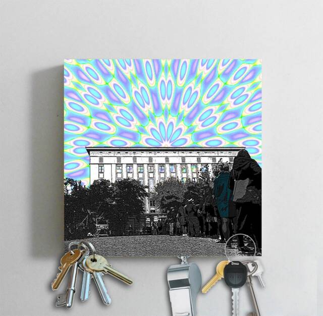 Key Board Wood 5 Magnets Holder W. Picture, Temple - Berghain, Berlin Friedrichshain - image 1