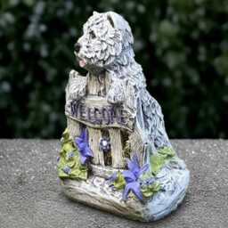 Stone Westie Dog Sculpture Concrete Terrier Yorkie Statue Cement Ornament Welcome Decoration Front Door Figurine Lover Gift - thumbnail 3