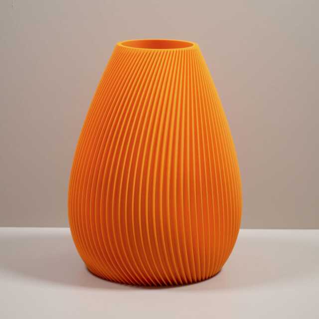 Orange Vase Decorative Ornament Home Decor/Accents - For Dried Or Artificial Flowers - image 1