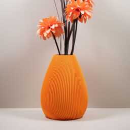Orange Vase Decorative Ornament Home Decor/Accents - For Dried Or Artificial Flowers - thumbnail 2
