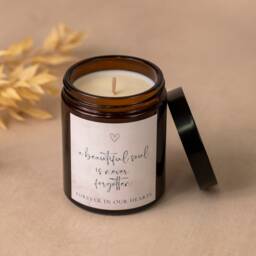 Condolence Gift Set - A Beautiful Soul Candle, Matchbox & Heart Plaque For Bereavement Grief Or Loss - thumbnail 3
