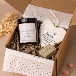 Condolence Gift Set - A Beautiful Soul Candle, Matchbox & Heart Plaque For Bereavement Grief Or Loss - thumbnail 1