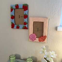 Handmade Punch Needle Picture Frame - Home Decor 4x6 Wall Art Tufted Photo Cute Hanging Gift - thumbnail 3