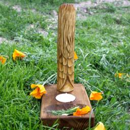 Freya Statue With Small Altar. Hand Carved Linden Wood Figurine. Vikings Goddess.(7 Inches - thumbnail 3