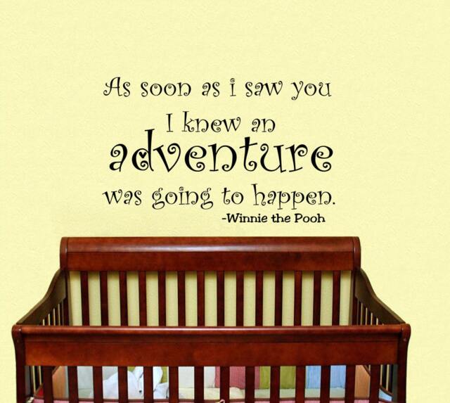 Wall Decals Quote Winnie The Pooh Adventure Home Vinyl Decal Sticker Kids Nursery Baby Room Decor V224 - image 1