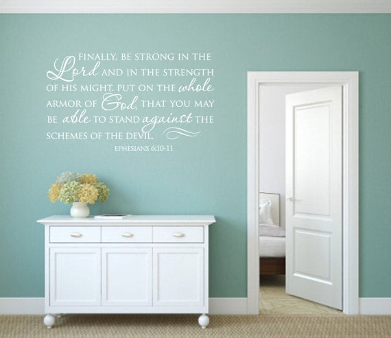 Christian Wall Decals. Finally Be Strong in The Lord - Code 190 Scripture Decal, Religious Quote, Christian - image 1