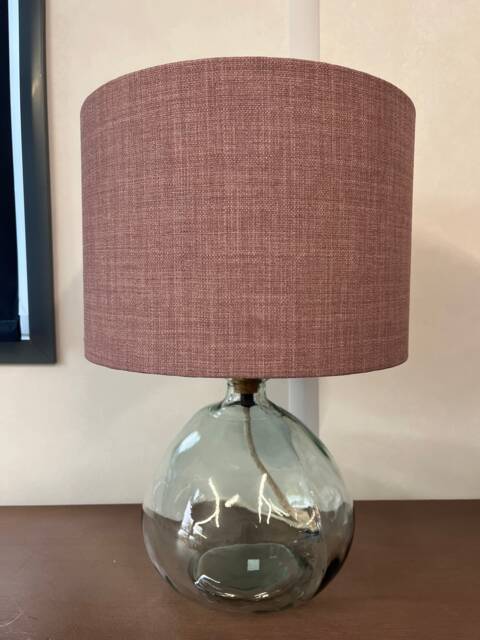 Handmade Drum Lampshade Linoso Lilac Linen Fabric - image 1
