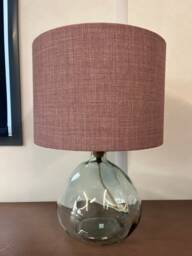 Handmade Drum Lampshade Linoso Lilac Linen Fabric - thumbnail 1