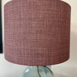 Handmade Drum Lampshade Linoso Lilac Linen Fabric - thumbnail 3