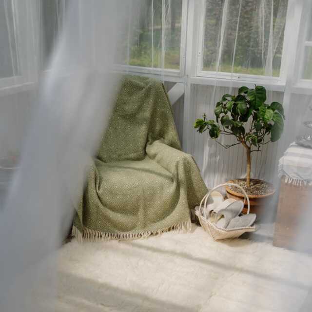Wool Plaid With Sirtaki Pattern - Soft & Warm Blanket, Perfect Gift, Handmade in Eu - image 1