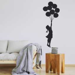 Banksy Wall Decal Size L Balloon Girl, Sticker Banksy Art, Graffiti, Street Art Stencil Stickers, Urban Interior Decor - thumbnail 2