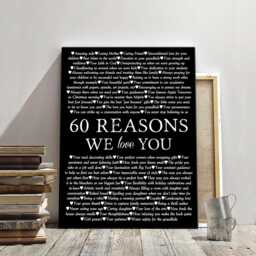 Custom 60Th Birthday Gift Wall Art - Reasons Print - Made With Your Own Quotes - thumbnail 2
