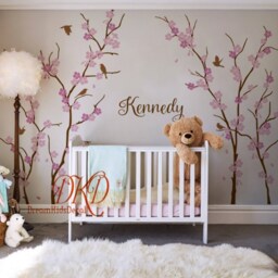 Cherry Blossom Tree Branch Wall Decal, Baby Girl Nursery Decor - thumbnail 2