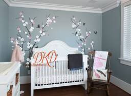 Cherry Blossom Tree Branch Wall Decal, Baby Girl Nursery Decor