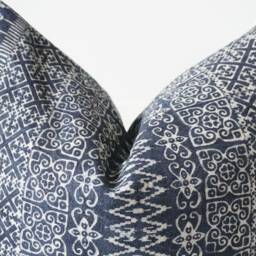 Indigo Neutral Tribal Hemp Hand Woven Natural Dye Color Lumbar Pillow Cover - thumbnail 3