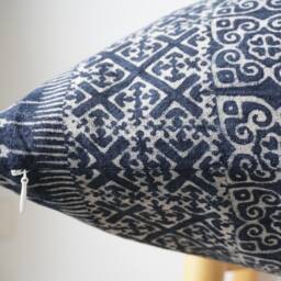 Indigo Neutral Tribal Hemp Hand Woven Natural Dye Color Lumbar Pillow Cover - thumbnail 4