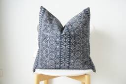 Indigo Neutral Tribal Hemp Hand Woven Natural Dye Color Lumbar Pillow Cover - thumbnail 1