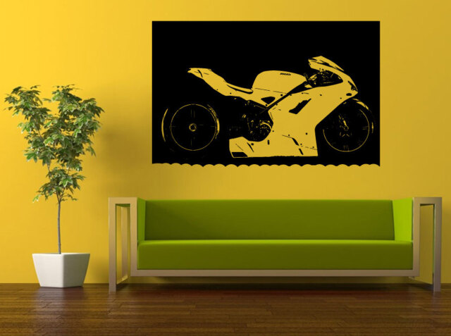 Motorcycle Sport Custom Crotch Rocket Racing Motorbike Bike Wall Decal Vinyl Sticker Mural Room Decor L858 - image 1