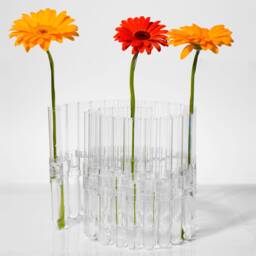 Vase, Glass Flexible Test Tube Vase Lilly - Made Of Test Tubes & Clips - thumbnail 2