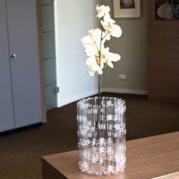 Vase, Glass Flexible Test Tube Vase Lilly - Made Of Test Tubes & Clips - thumbnail 3