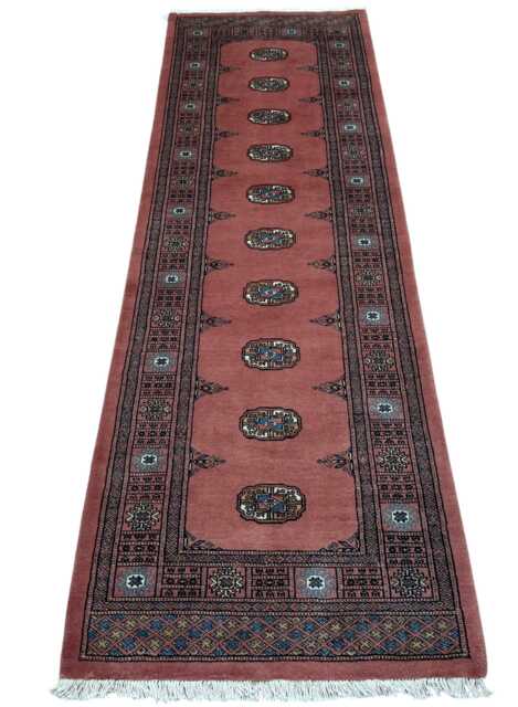 2.6x8 Pink Color Bokhara Rug - Runner Hallway Luxury Bukhara Fine Quality Woolen Afghan - image 1
