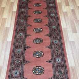 2.6x8 Pink Color Bokhara Rug - Runner Hallway Luxury Bukhara Fine Quality Woolen Afghan - thumbnail 3