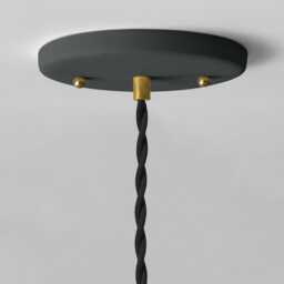 Tulipano - Ceramic Pendant Ceiling Light Handmade Minimalist Round Hanging Fixture in Shadow Charcoal Gray - thumbnail 3