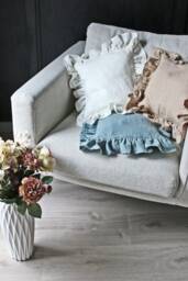 Linen Ruffle Pillowcase Envelope Style Pillow Case Cushion Covers Natural Stonewashed Soft