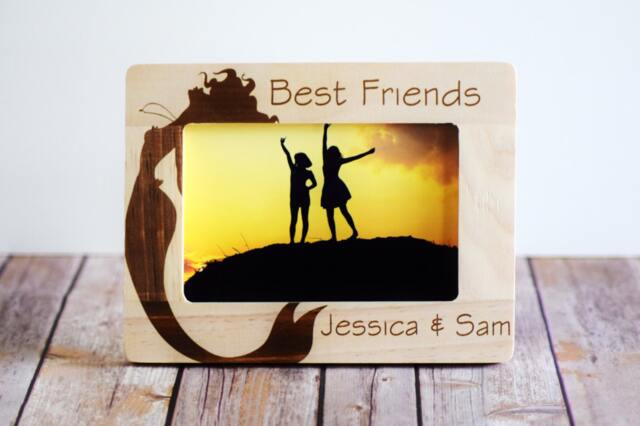 Personalized Best Friends Photo Frame - Engraved Wood, 4x6 - image 1