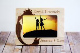 Personalized Best Friends Photo Frame - Engraved Wood, 4x6 - thumbnail 1