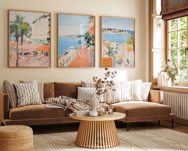 Set Of 3 Cannes Poster Set, France Travel Prints, French Poster, Wall Art, A1/A2/A3/A4 - image 1