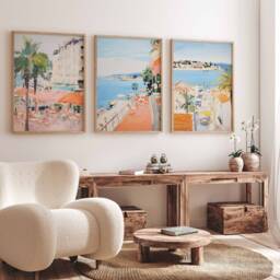 Set Of 3 Cannes Poster Set, France Travel Prints, French Poster, Wall Art, A1/A2/A3/A4 - thumbnail 3