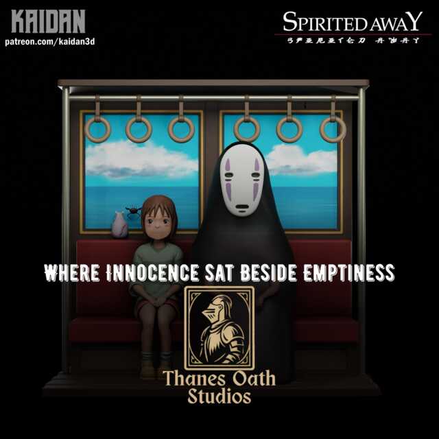 Where Innocence Sat Beside Emptiness - Spirit World Japanese Folklore Mystical Anime Spirited Away Resin Figure 16K - image 1
