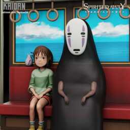 Where Innocence Sat Beside Emptiness - Spirit World Japanese Folklore Mystical Anime Spirited Away Resin Figure 16K - thumbnail 3