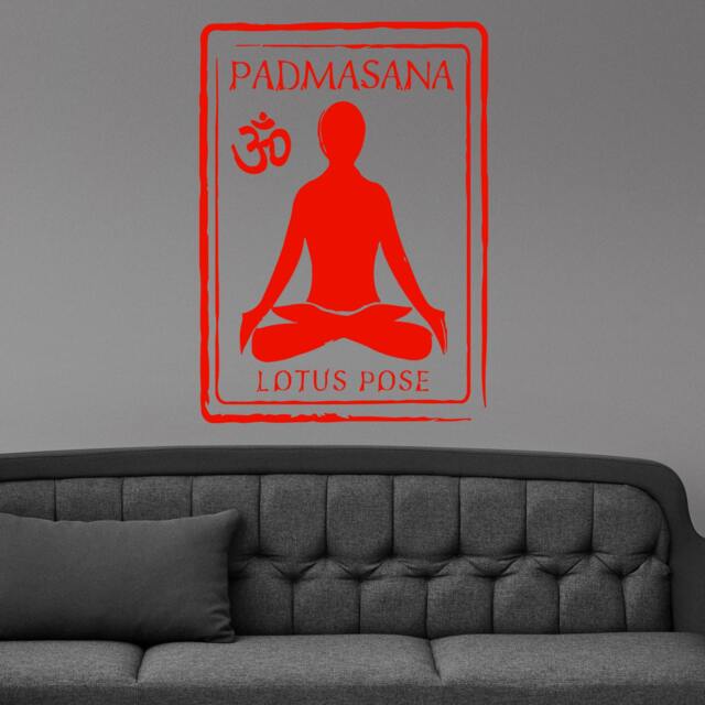 Padmasana Lotus Yoga Pose Om Symbol Wall Sticker Vinyl Mural Decal Home House Art Decor Free Shipping L156 - image 1