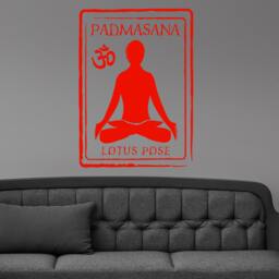 Padmasana Lotus Yoga Pose Om Symbol Wall Sticker Vinyl Mural Decal Home House Art Decor Free Shipping L156 - thumbnail 1