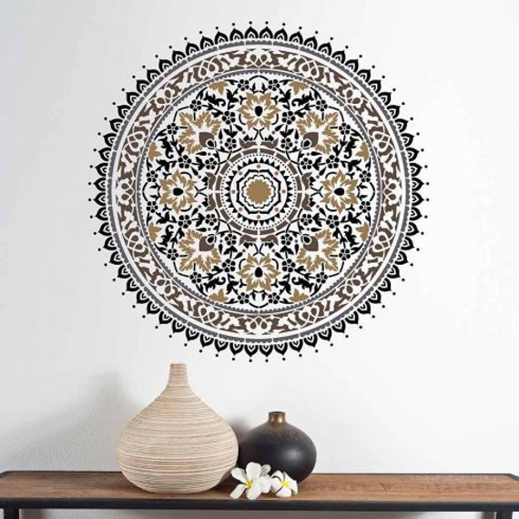 Kashmir Mandala Stencil - Mandala Wall Stencil Large Wall For Painting On Wood Better Than Decals - image 1