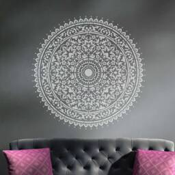 Kashmir Mandala Stencil - Mandala Wall Stencil Large Wall For Painting On Wood Better Than Decals - thumbnail 2
