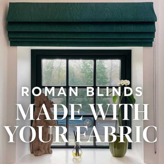 Custom Roman Blind Handmade To Measure From Your Fabric, Blackout Lining - image 1