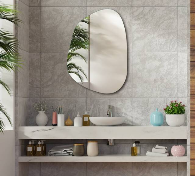 Aesthetic Wall Mirror, Irregular Bathroom Mirror Home Decoration, Accessory, Gift, Gift For Friend, Wedding - image 1