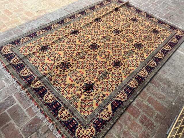 6x9 Authentic Afghan Bukhara Wool Rug - Hand-Knotted Beige Pattern Classic Oriental Area Carpet For Living Room, Bedroom Or Entryway D??cor - image 1